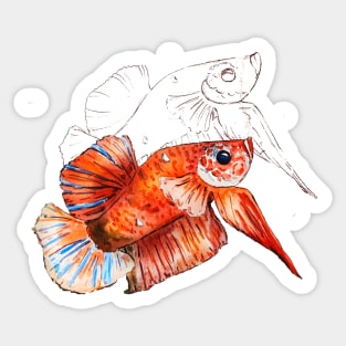 goldfish watercolor Sticker